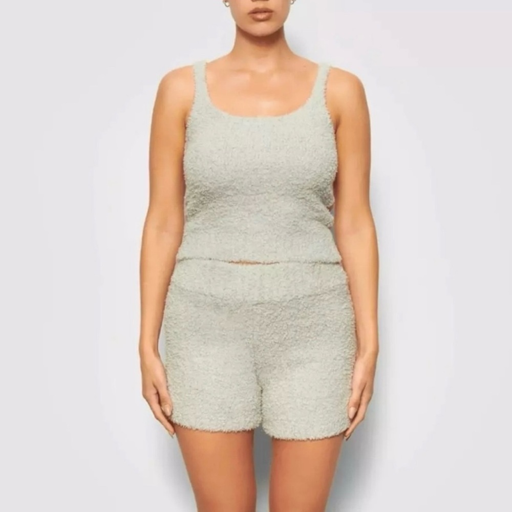 Skims Cozy Knit Shorts in Aquamarine Size 2X/3X Fuzzy Cozy Loungewear Plus Size
